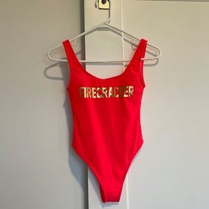 Neon pink super cute one piece! Size XS